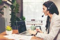 Call center and customer service team support for information operator at work.ÃÂ  Royalty Free Stock Photo